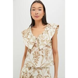 TUCKERNUCK x STUDIO MCGEE Dune Breeze Cotton Linen Pearl Blouse Size XS NWT